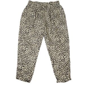 Garnet Hill Tencel &‎ Linen Cropped Trousers, Leopard Print - Small 49446